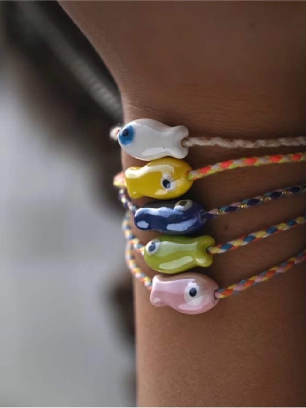 Yellow Fish Bead Friendship Bracelet Q1303